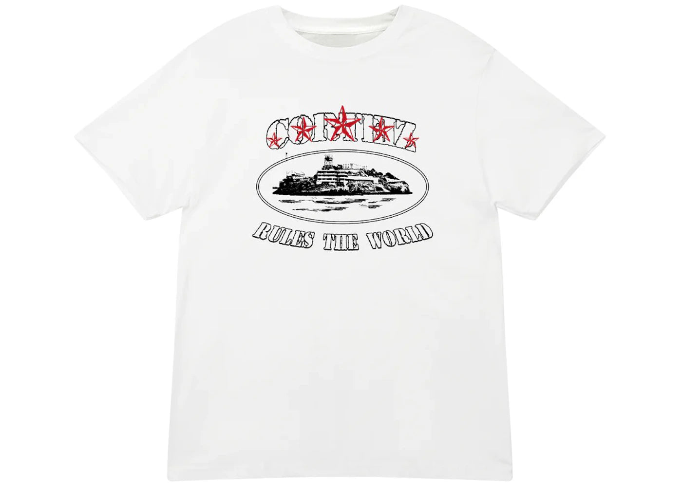 Corteiz 5 Starz Alcatraz Tee White