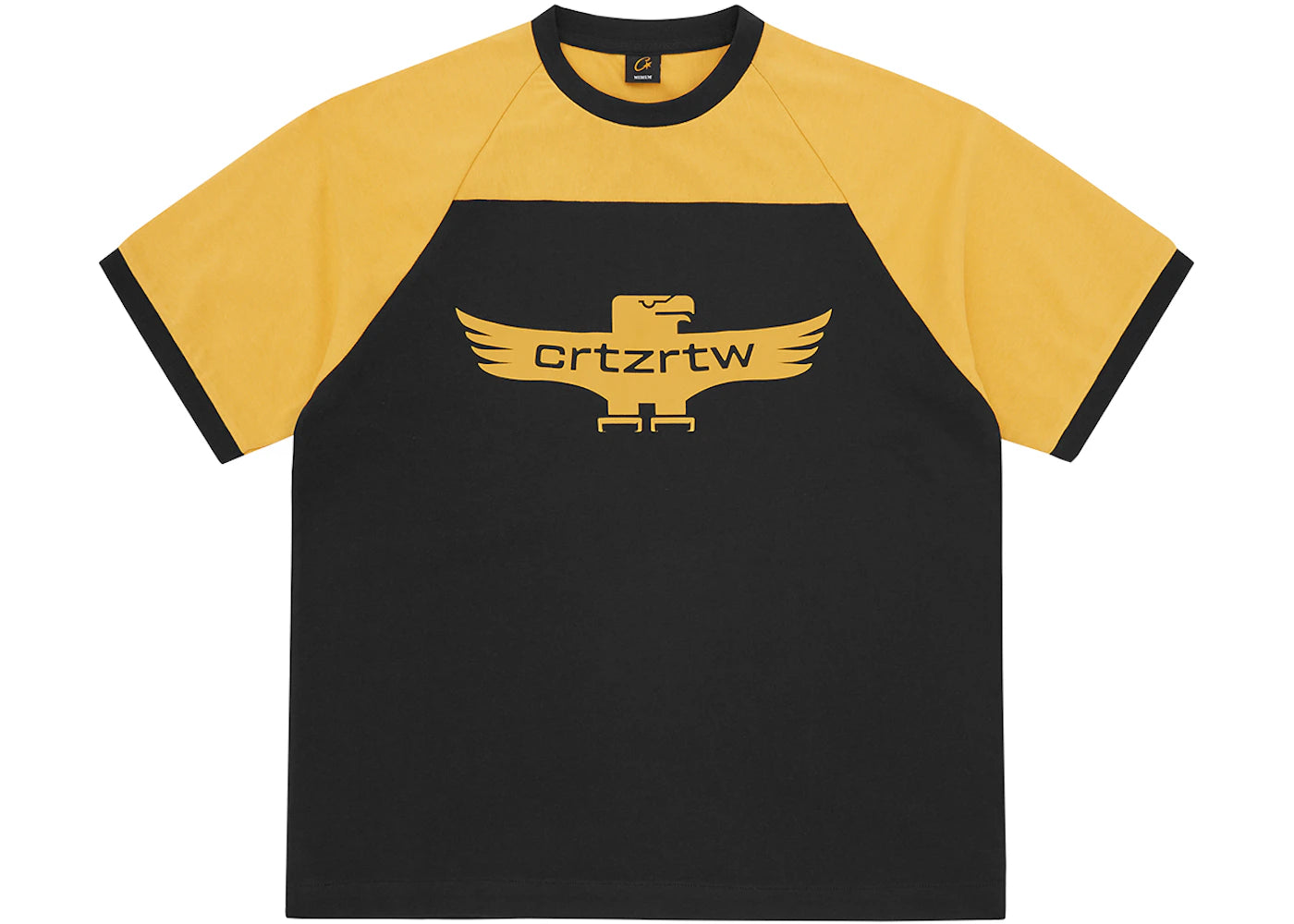 Corteiz Alcatraz Eagle Raglan Tee Black/Yellow