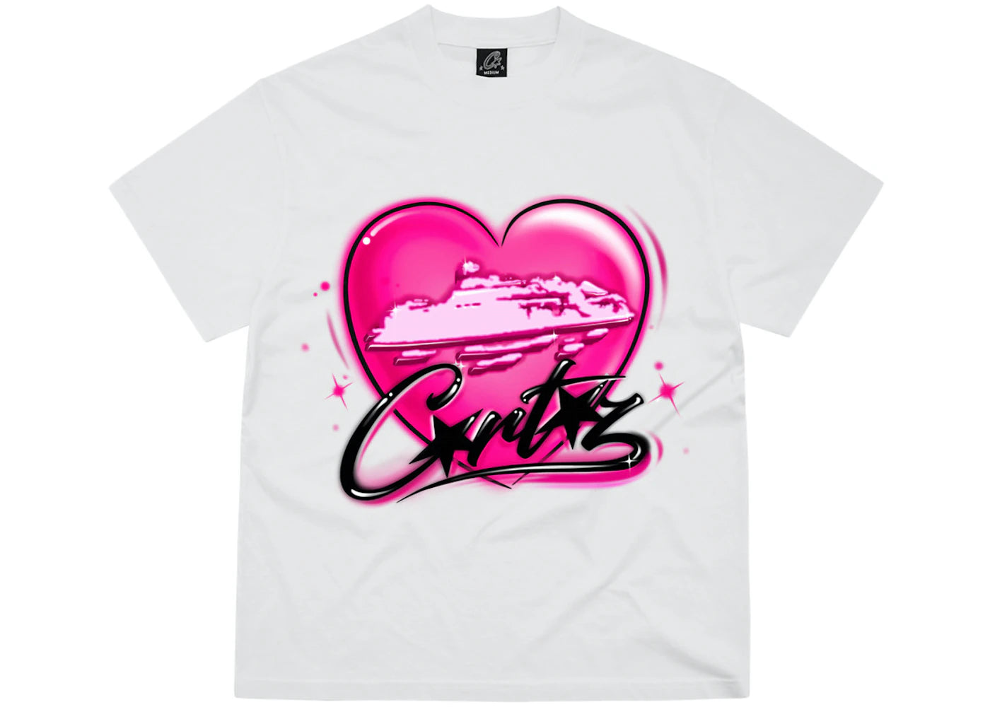 Corteiz Alcatraz Heart Tee White