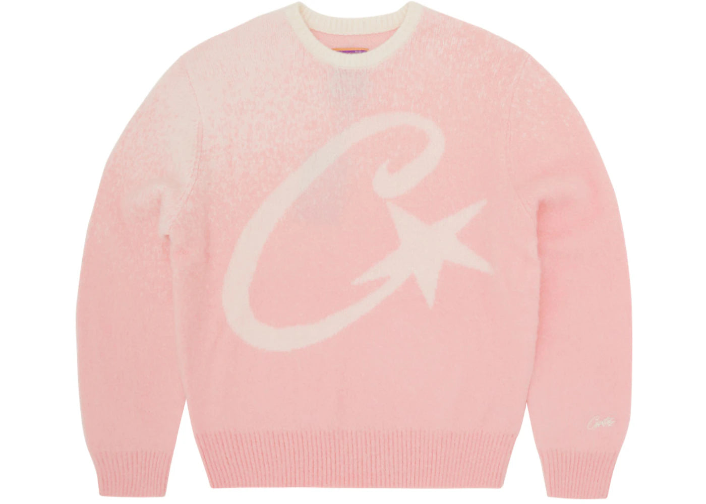 Corteiz C Star Gradient Mohair Knit Sweater Pink