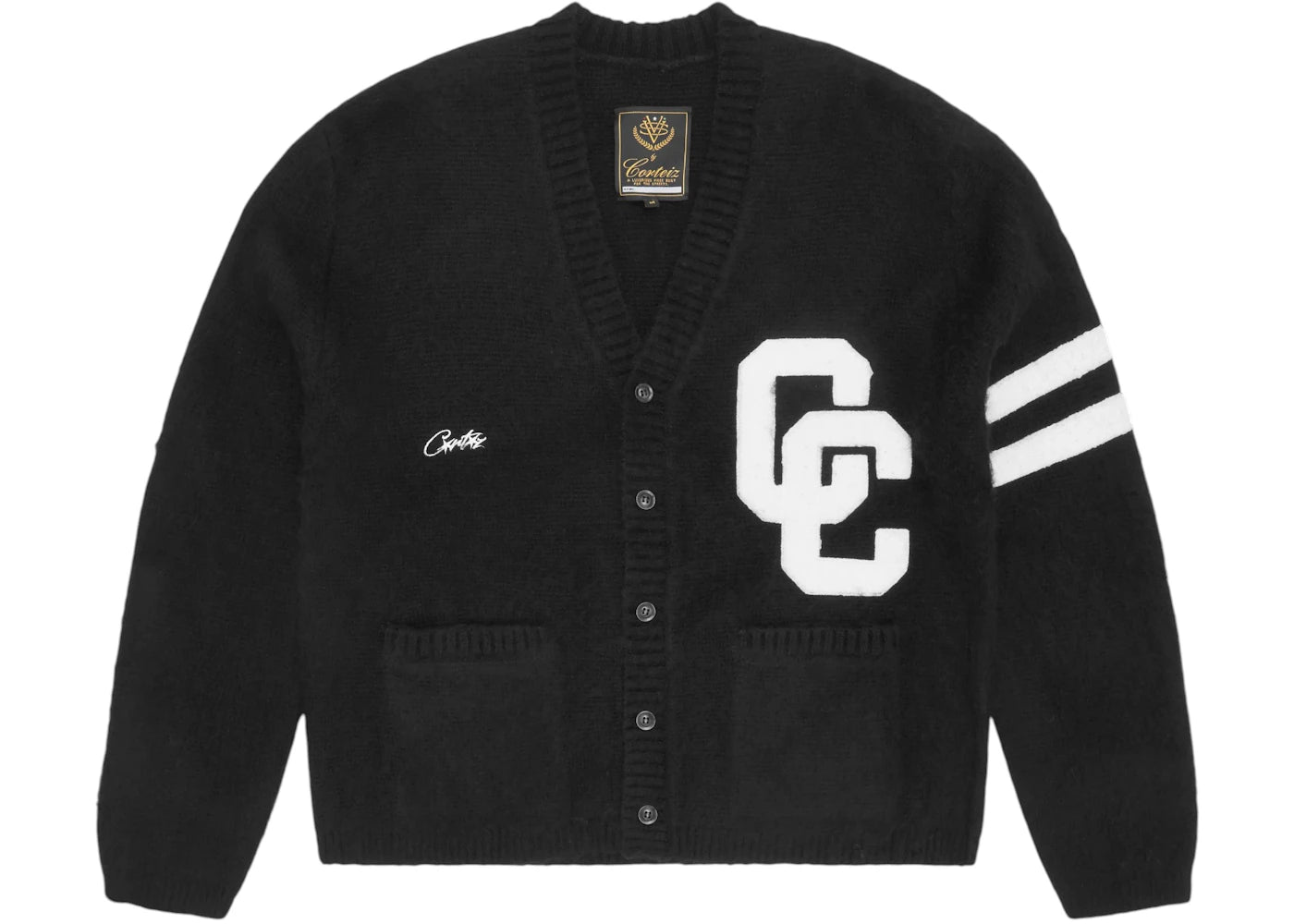 Corteiz College Cardigan Black