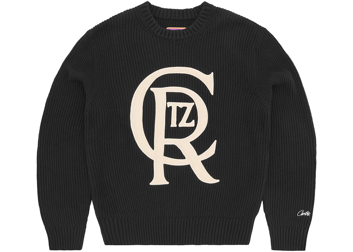 Corteiz Crest Knit Sweater Black