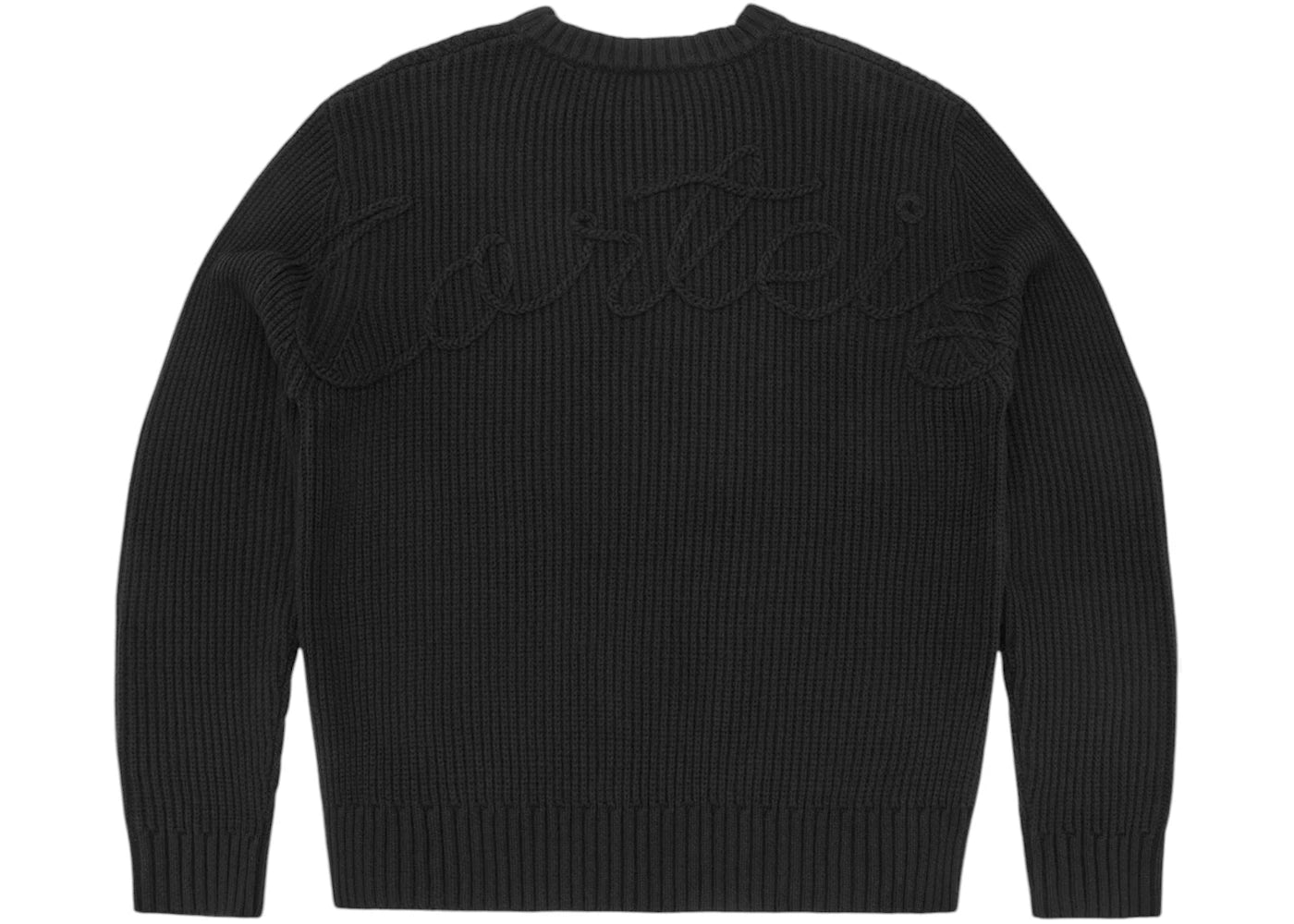Corteiz Crochet Applique Knit Crew Triple Black