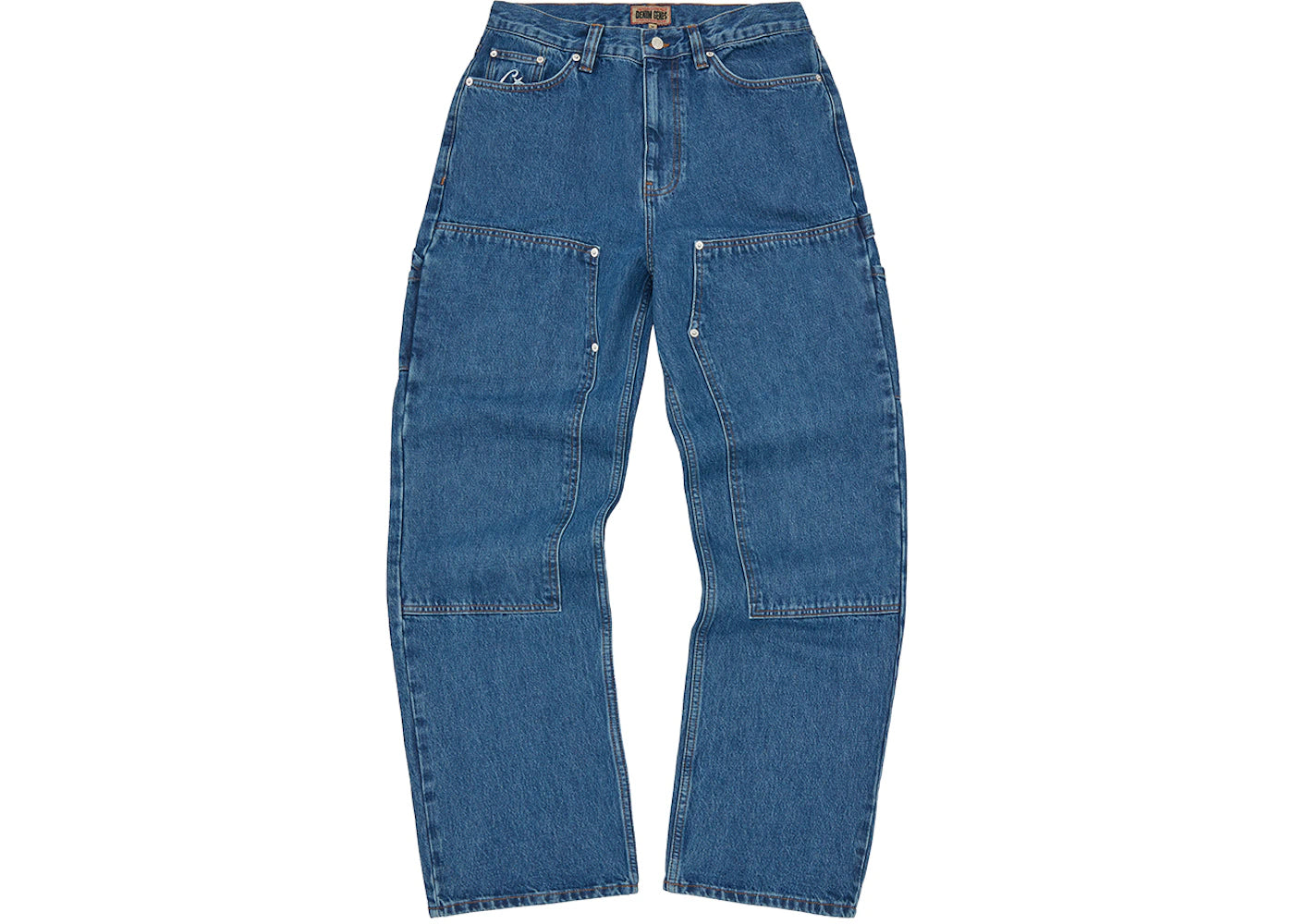 Corteiz Embossed C-Star Denim Work Pant Blue