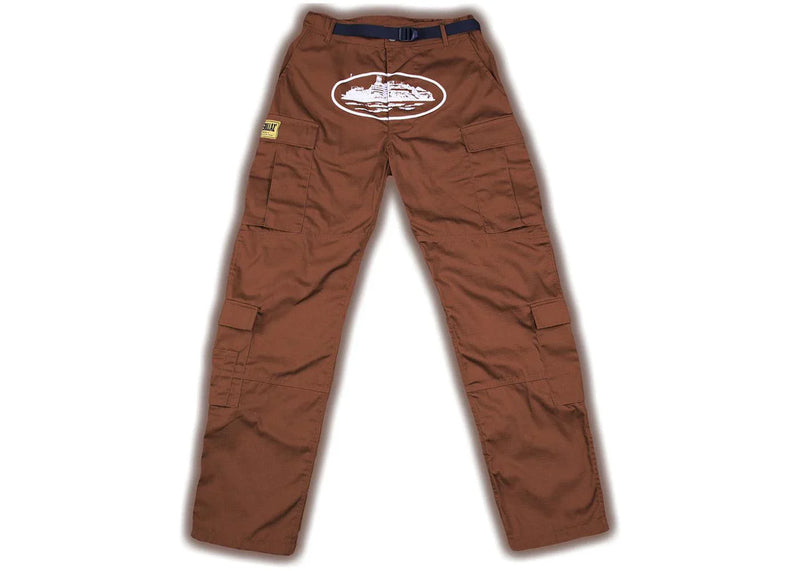 Corteiz Guerillaz* Cargo Pants Brown - Side Kicks