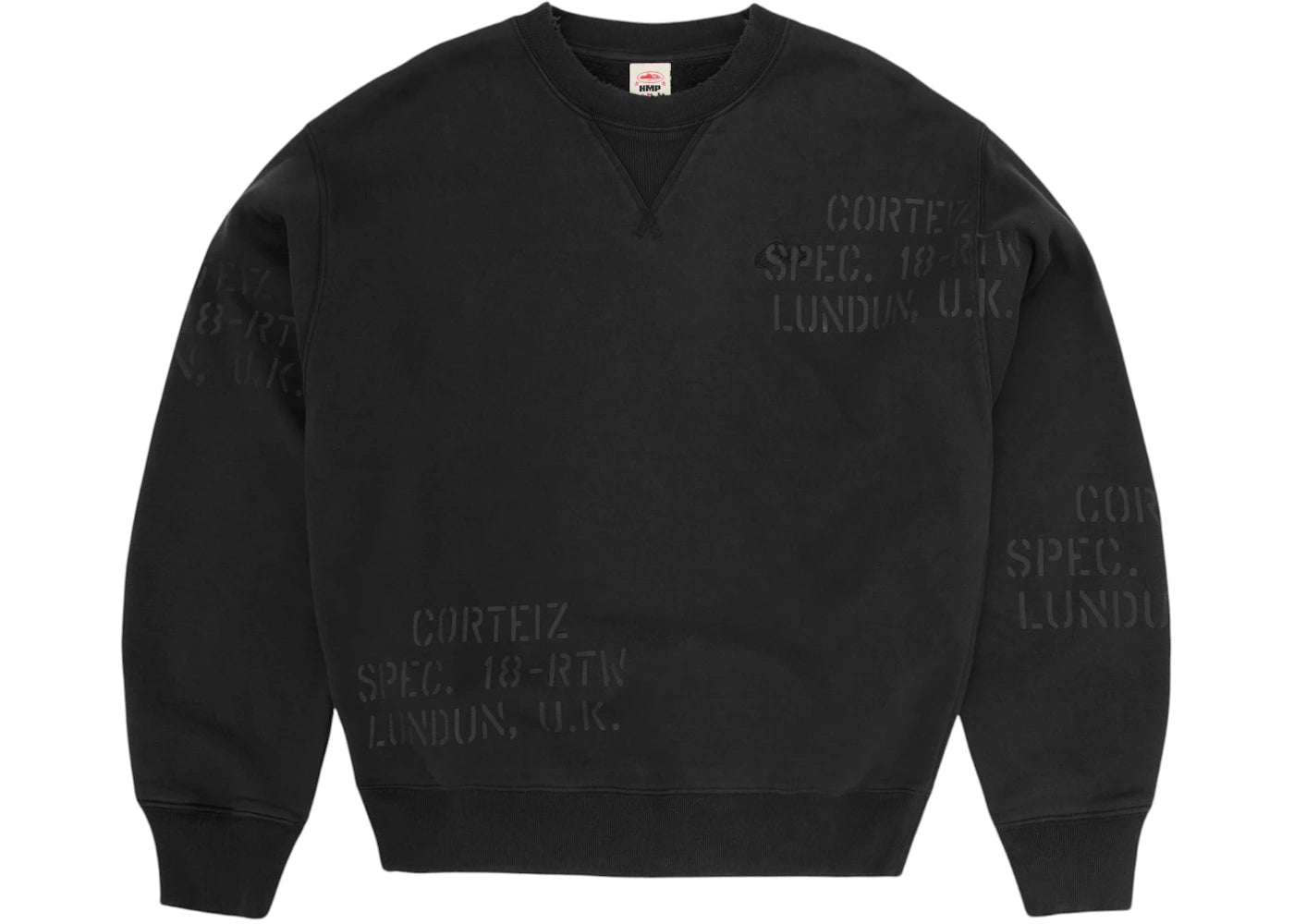 Corteiz HMP Stencil Crewneck Black Overdye