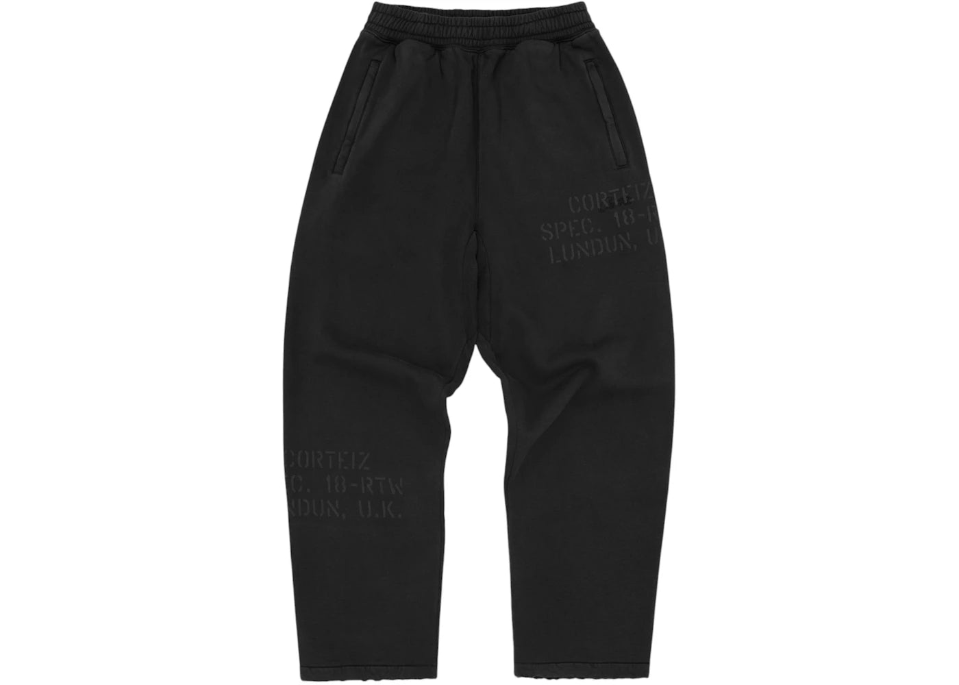 Corteiz HMP Stencil Open Hem Sweatpant Black Overdye