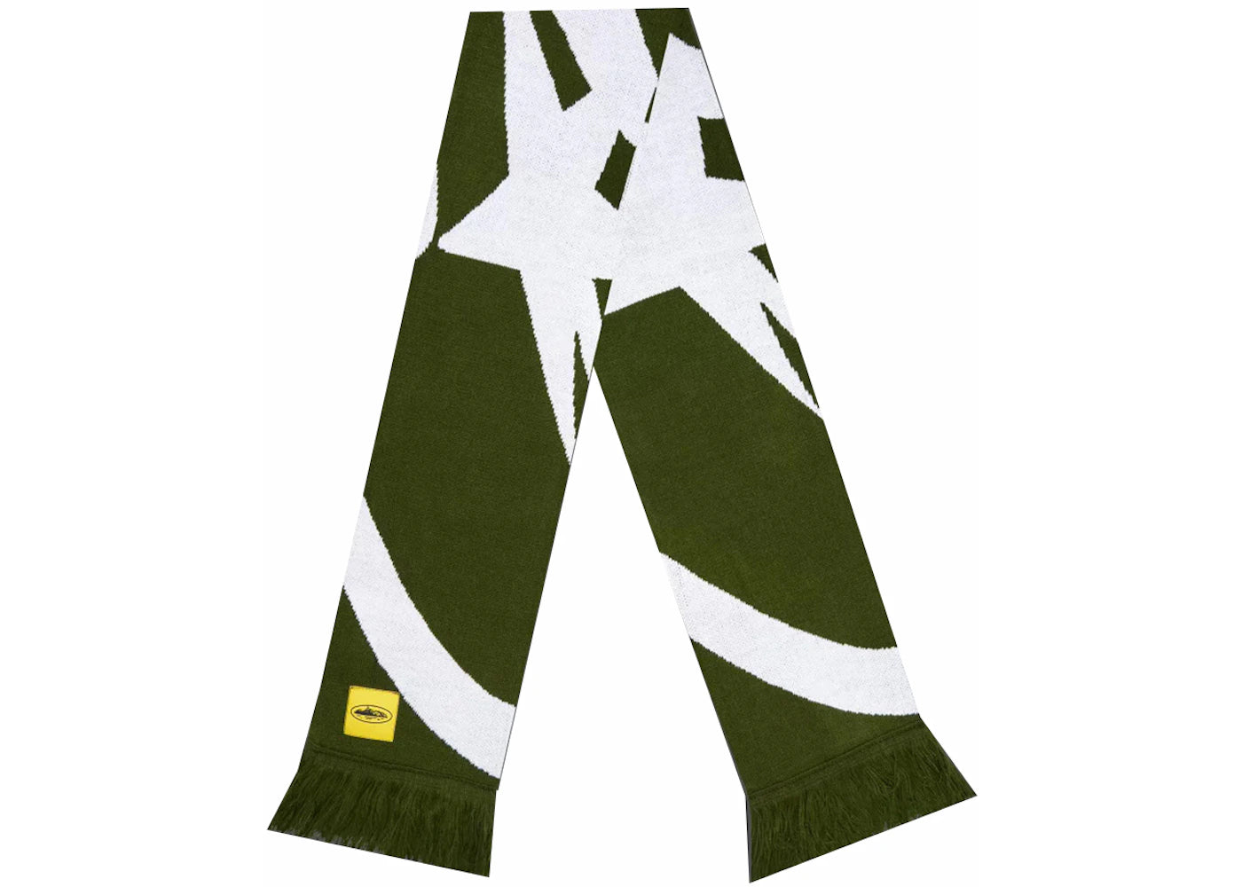 Corteiz Jacquaurd Knit Scarf Khaki Green