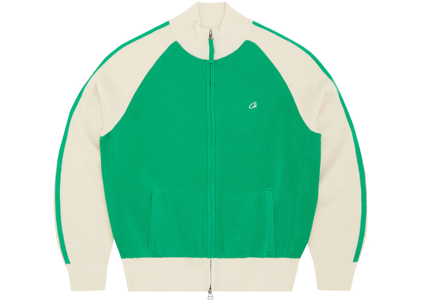 Corteiz Knit V2 Zip-Up Green/Cream
