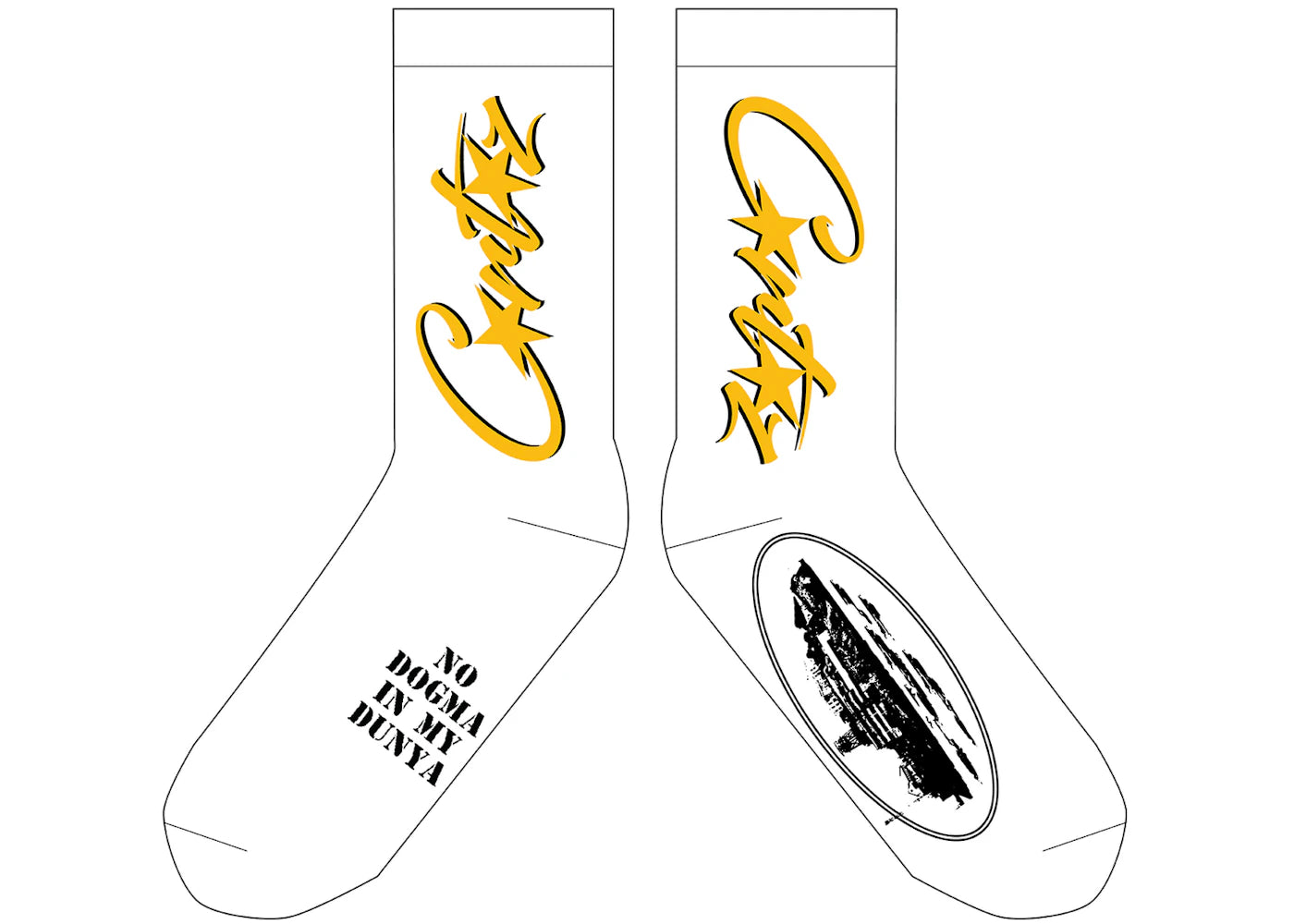 Corteiz Logo Socks White