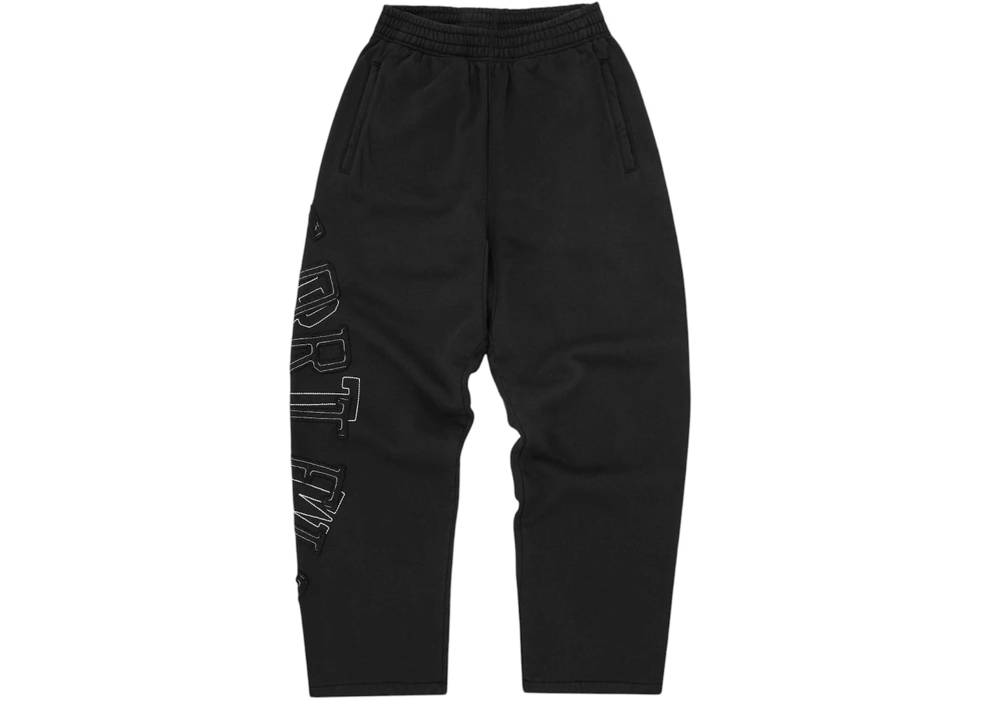 Corteiz Lundun Stitch Open Hem Sweatpant Triple Black