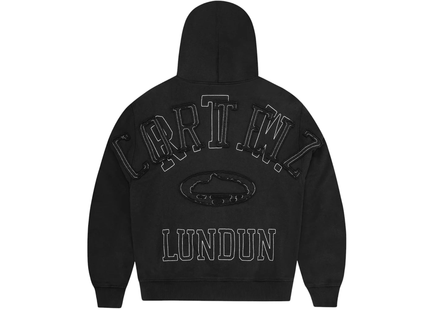 Corteiz Lundun Stitch Zip Hoodie Triple Black
