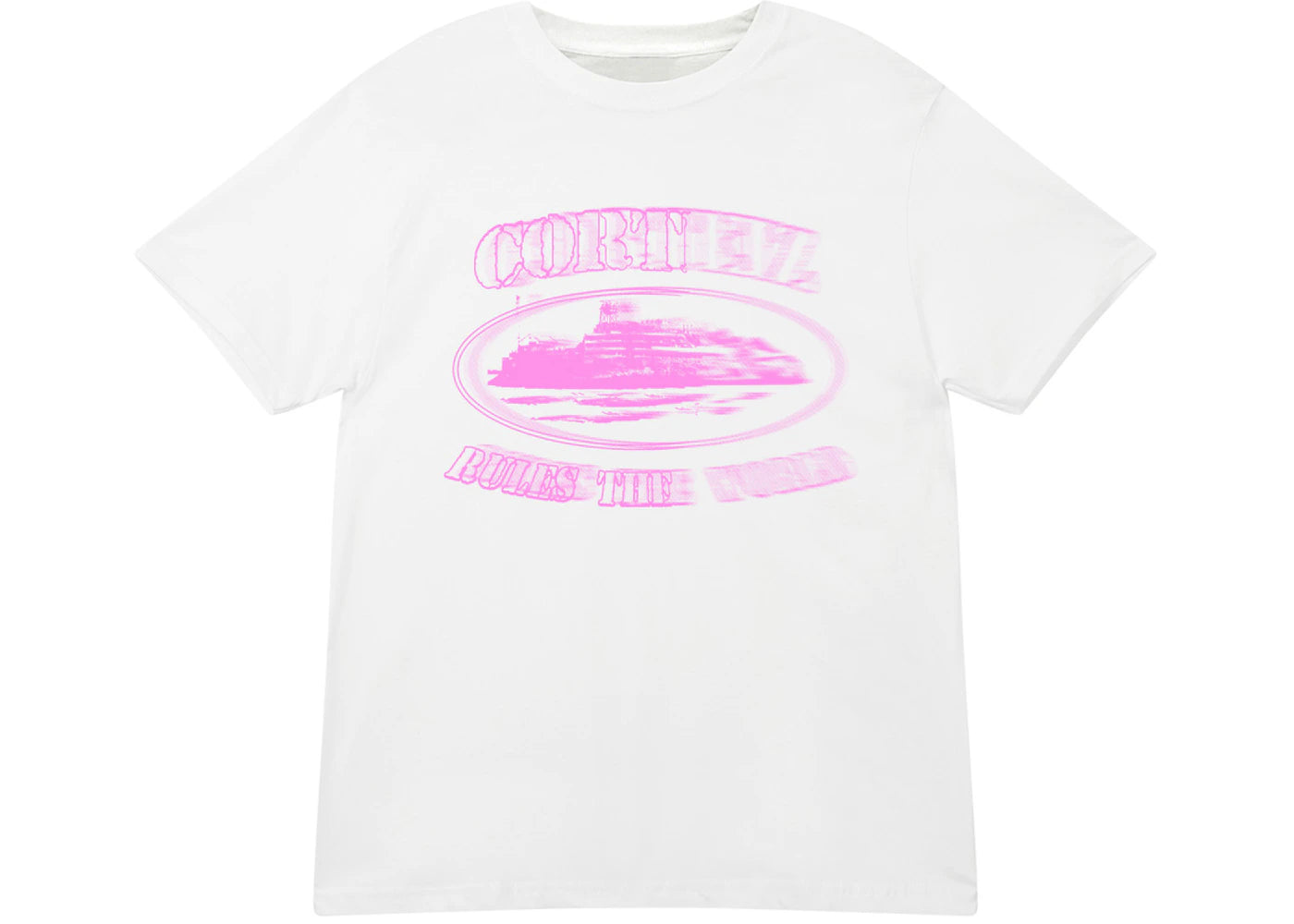 Corteiz Pink Blur Alcatraz T-shirt White