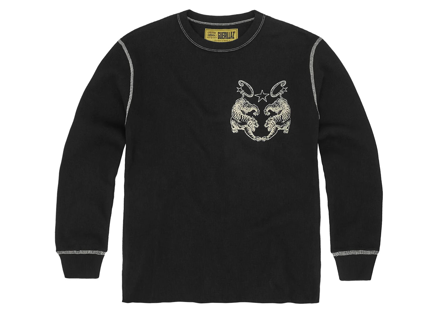 Corteiz Tiger Contrast Waffle L/S Tee Black