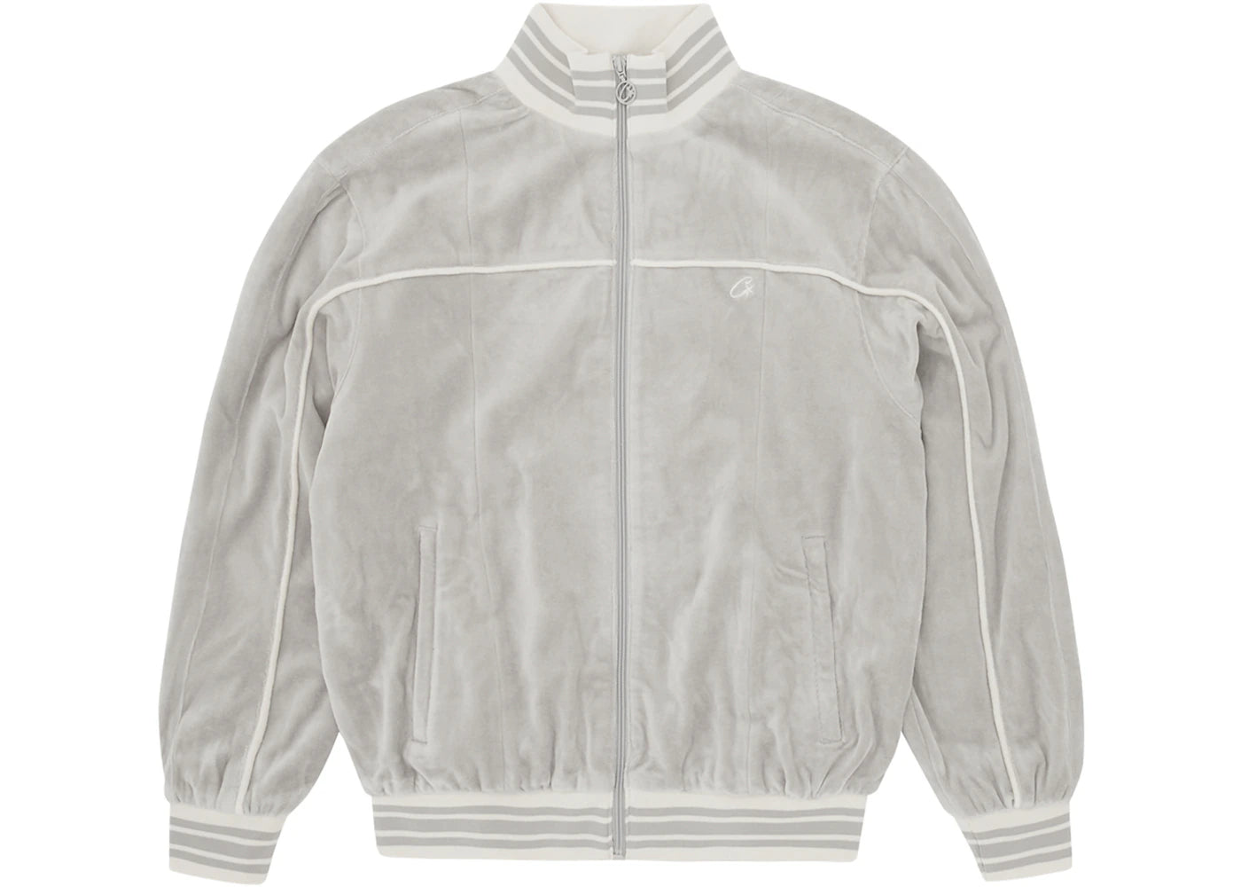 Corteiz VVS Uptown Velour Track Jacket Grey
