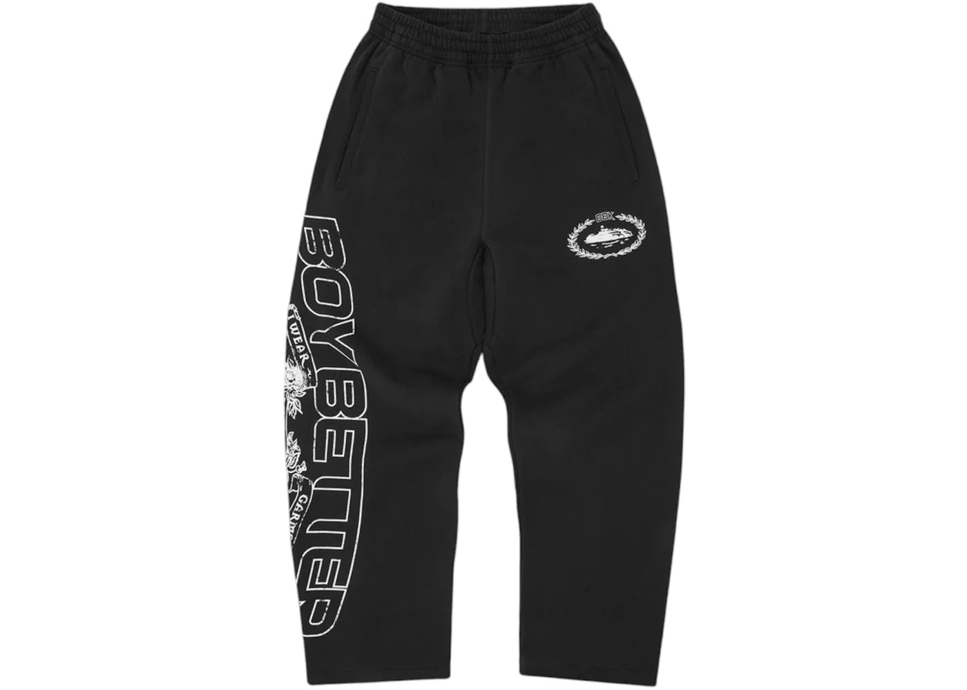 Corteiz x BBK Royale Open Hem Sweatpant Black