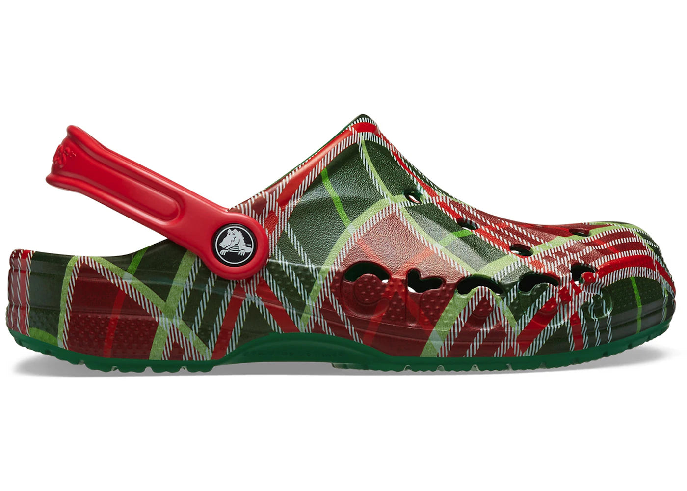 Crocs Baya Clog Holiday Plaid Kelly Green
