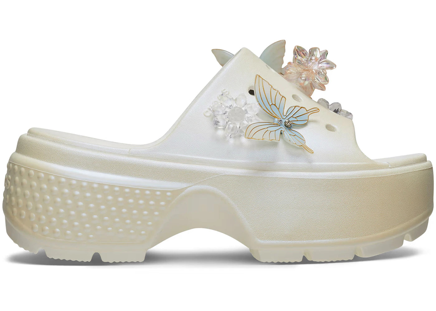 Crocs Stomp Butterfly Slide White (Women's)