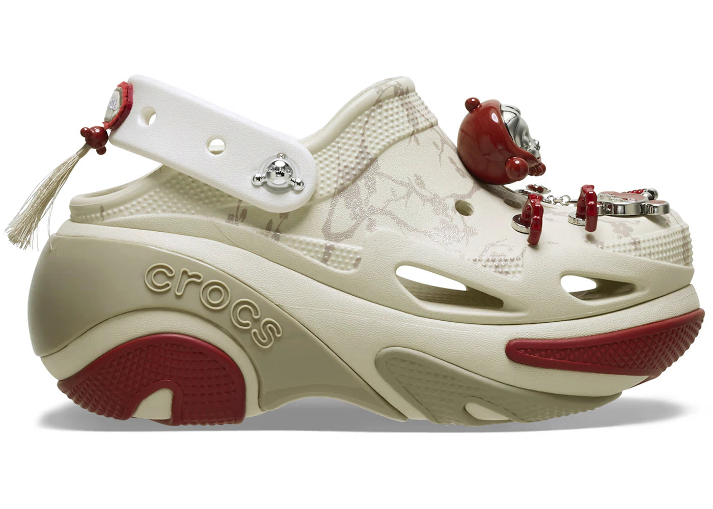 Crocs Bubble Crush Clog Pop Mart SKULLPANDA White Red