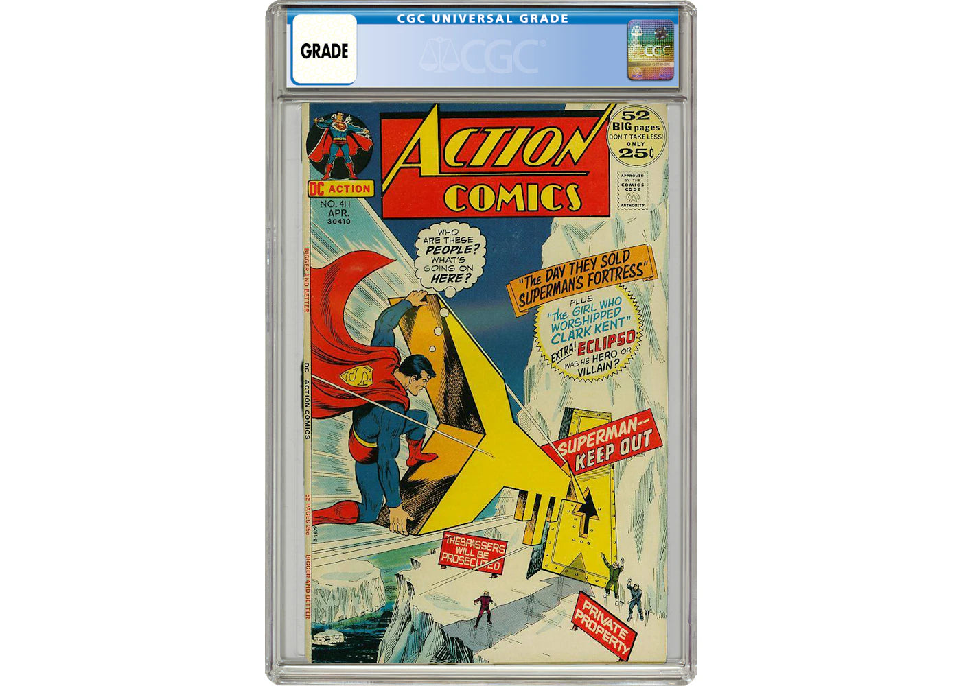 DC Action Comics #411 (The Day They Sold Superman's Fortress) Comic Book CGC Graded