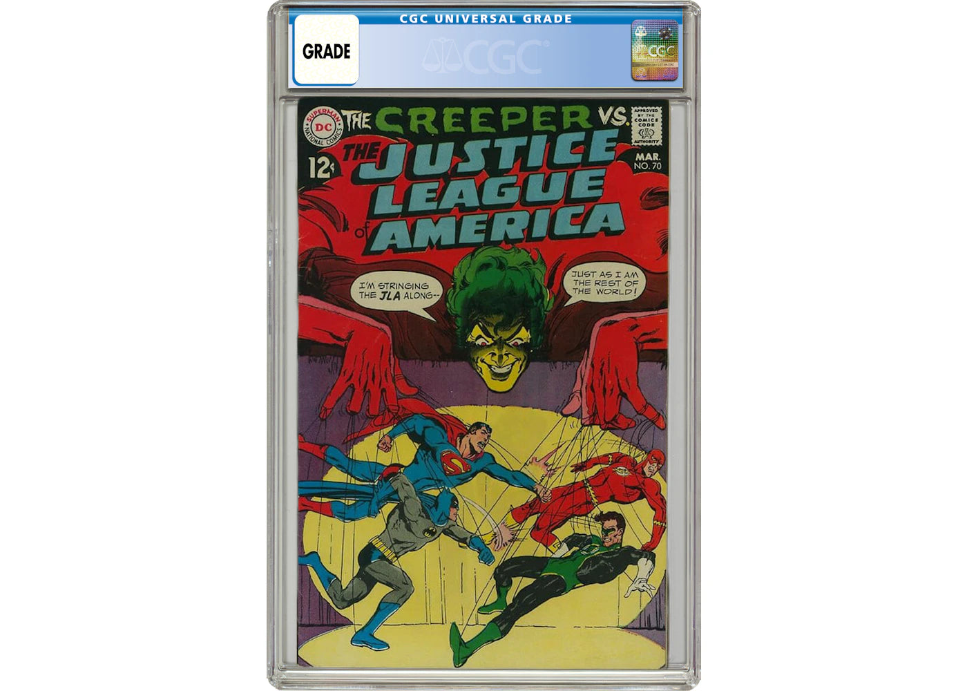 DC Justice League of America #70 (The Creeper vs The Justice League Americaz0 Comic Book CGC Graded