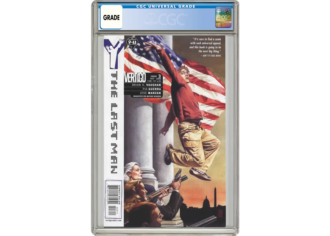 DC Vertigo Y the Last Man (2002) #3 Comic Book CGC Graded