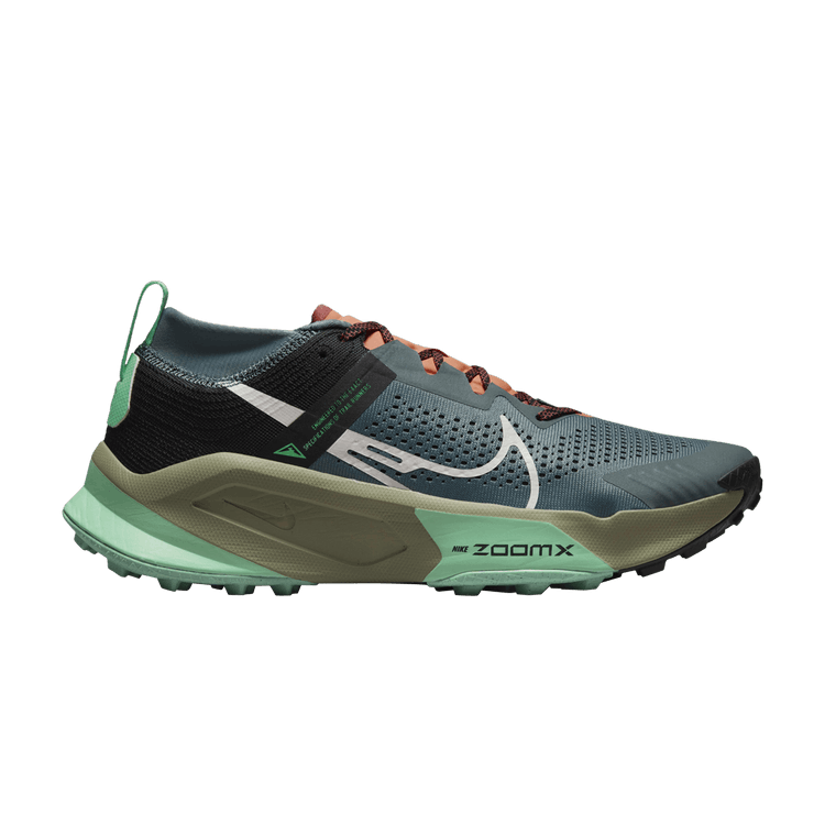Nike ZoomX Zegama Trail Light Slate Grey Glow Green Bone Black