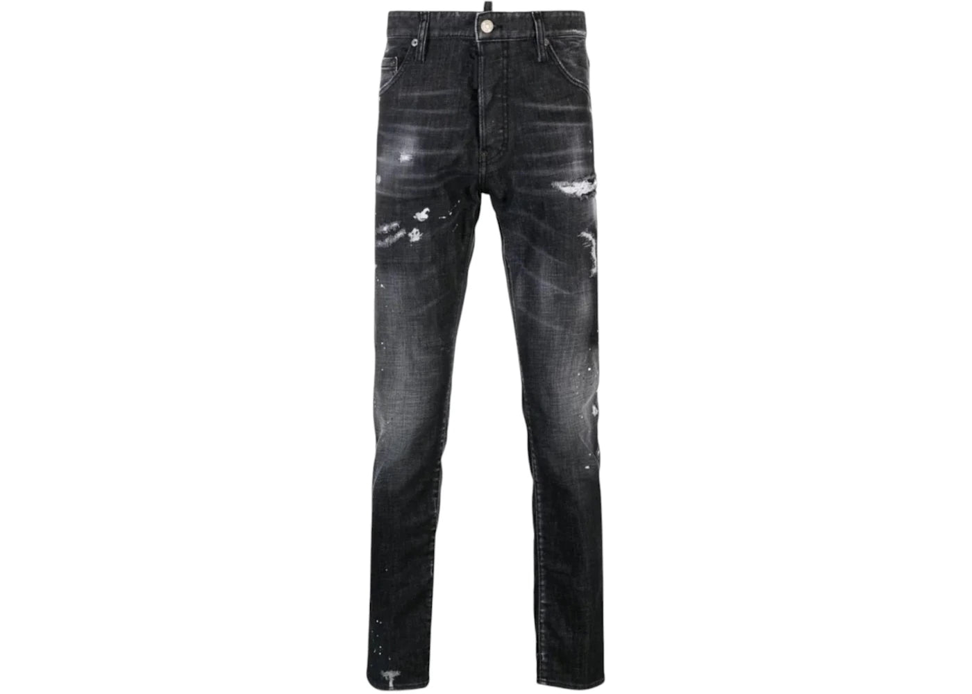 Dsquared2 Cool Guy Jean Paint Splattered Ripped Wash Jeans Black