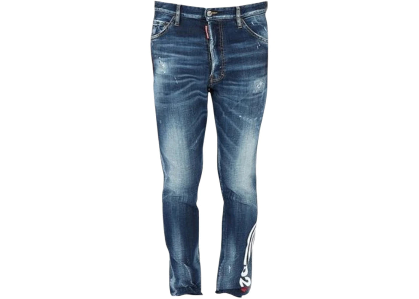 Dsquared2 Large Logo Relax Long Crotch Jeans Blue