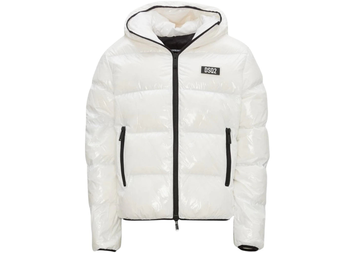 Dsquared2 Patch Logo Shiny Down Jacket White