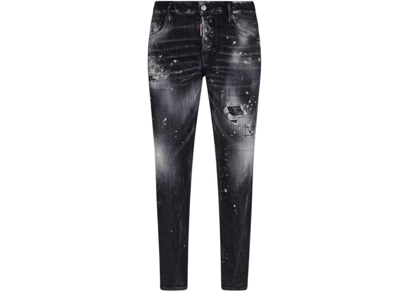 Dsquared2 Skater Jean Paint Splatter Faded Wash Jeans Black