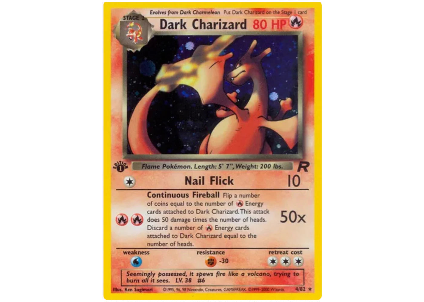 Dark Charizard 2000 Pokémon TCG Rocket Holo #4 (Ungraded)