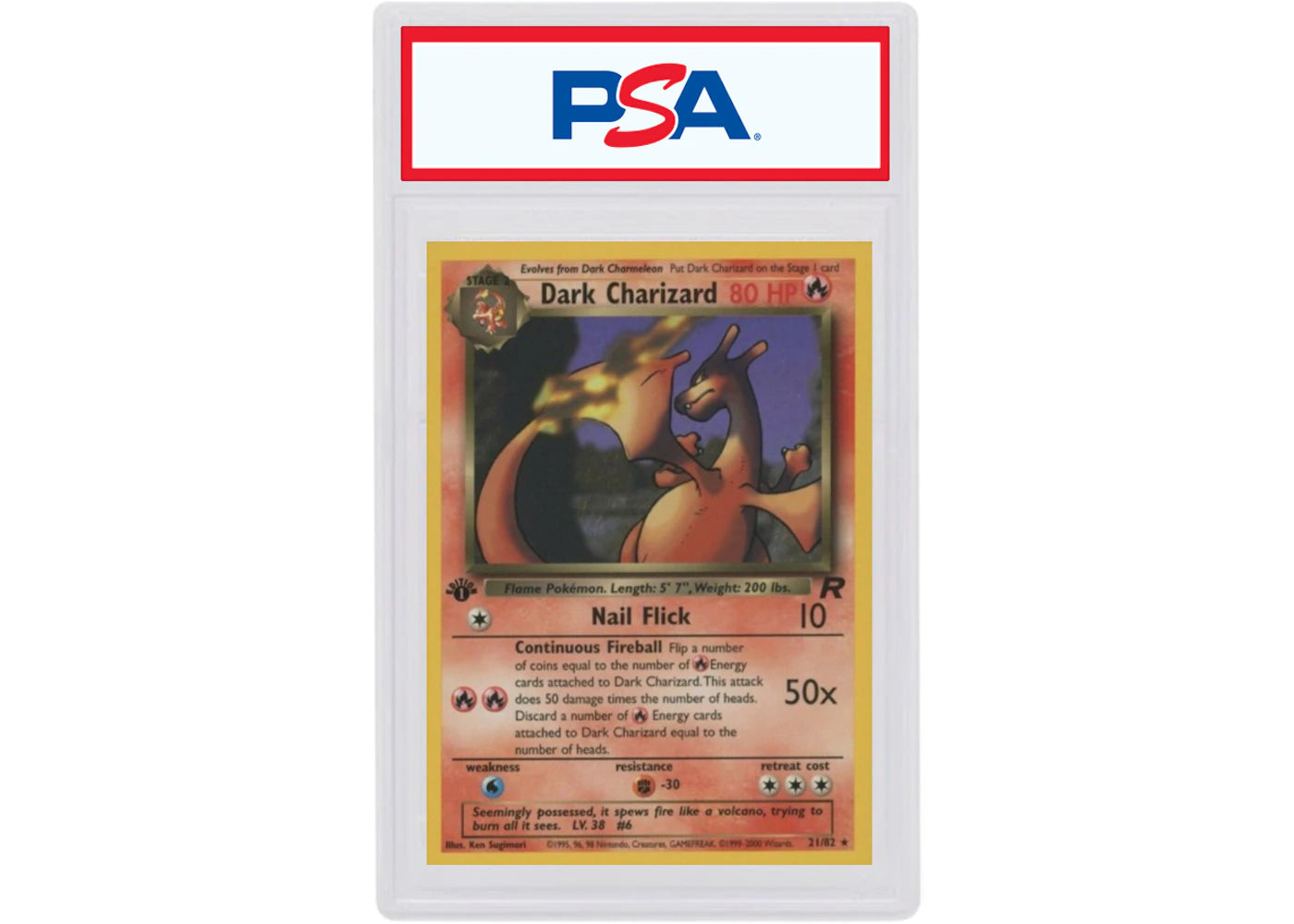 Dark Charizard 2000 Pokemon TCG Team Rocket 1st Edition 21/82 (PSA or BGS Graded)