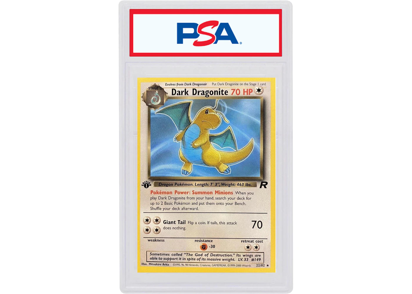 Dark Dragonite 2000 Pokemon TCG Rocket 1st Edition #22 (PSA or BGS Graded)