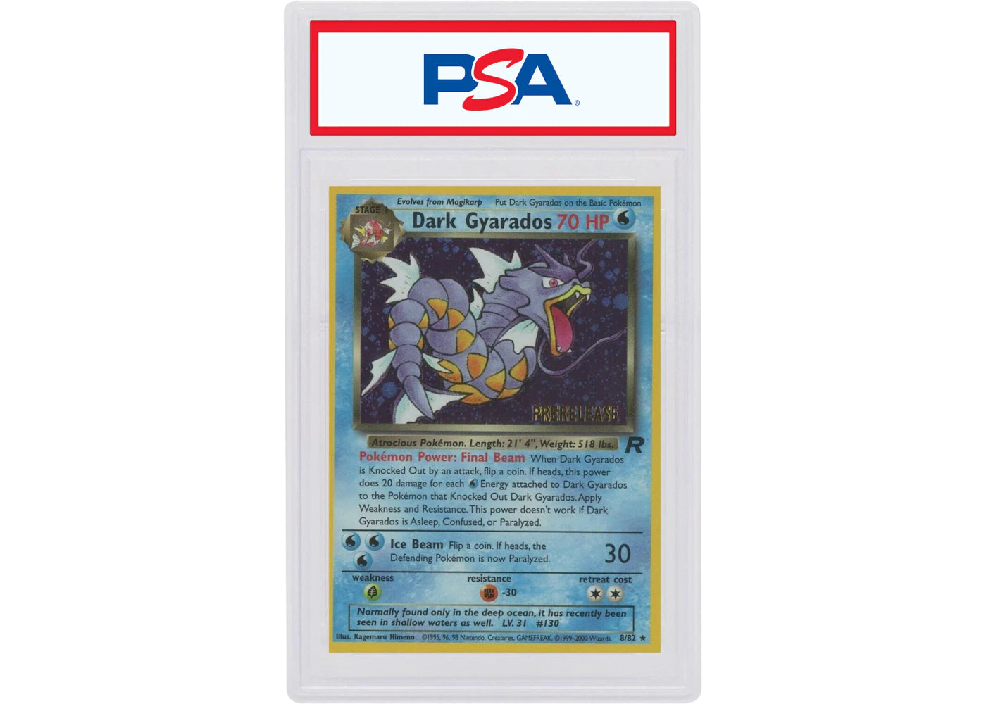 Dark Gyrados 2000 Pokemon TCG Rocket Holo Prerelease #8 (PSA or BGS Graded)