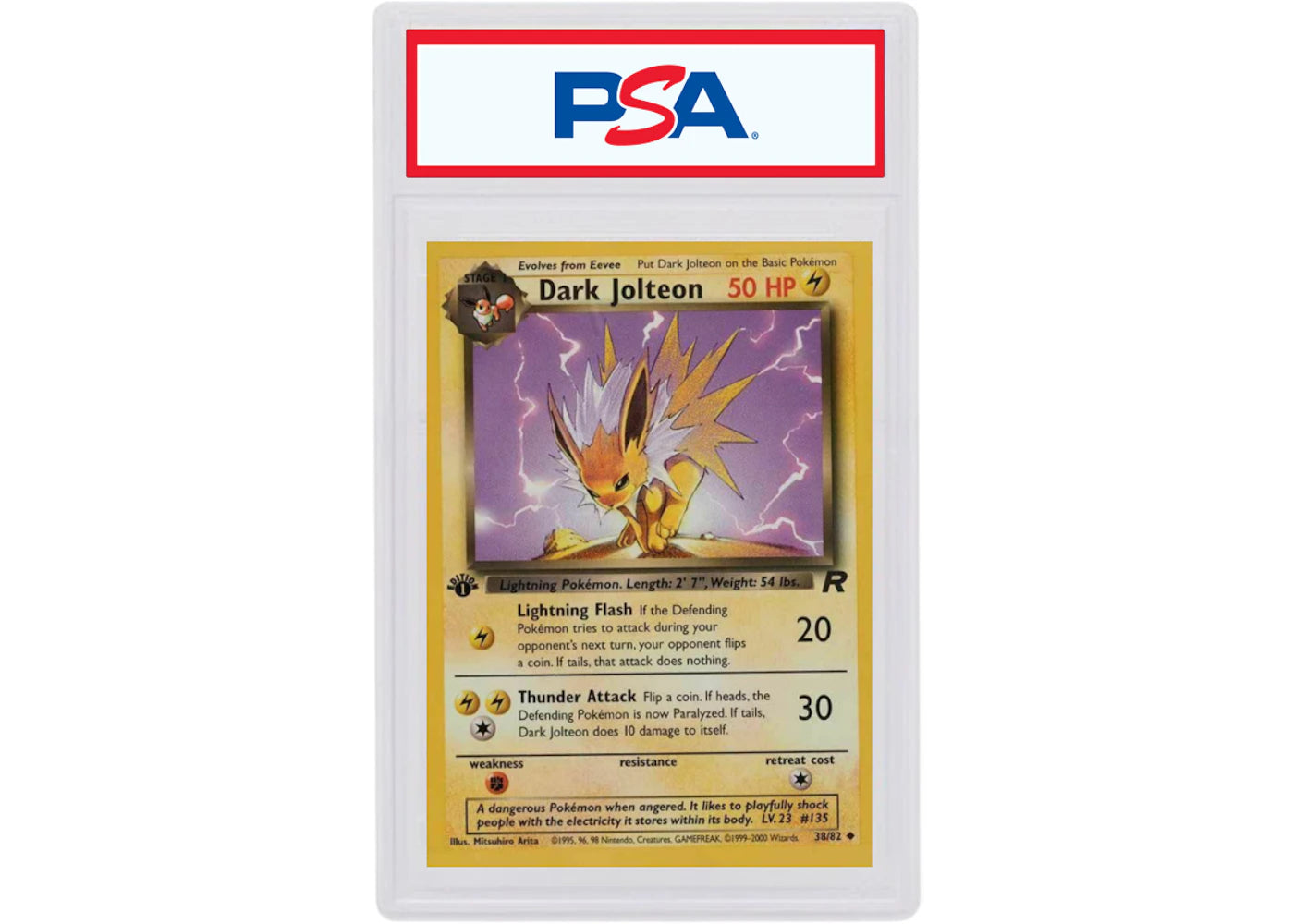 Dark Jolteon 2000 Pokemon TCG Team Rocket 1st Edition #38/82 (PSA or BGS Graded)