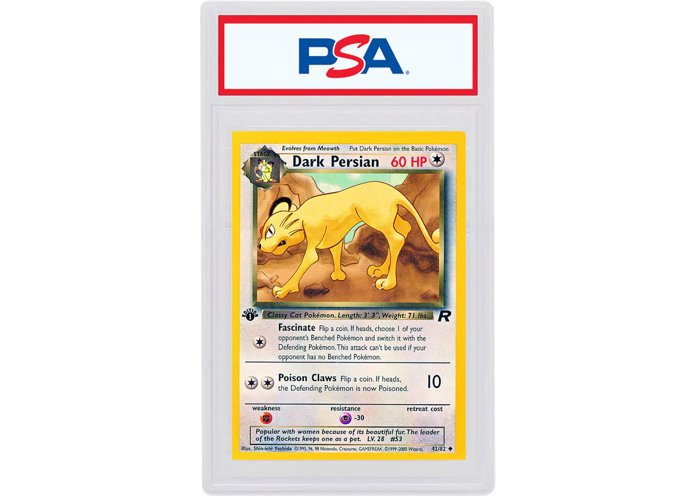 Dark Persian 2000 Pokemon TCG Team Rocket 1st Edition #42/82 (PSA or BGS Graded)