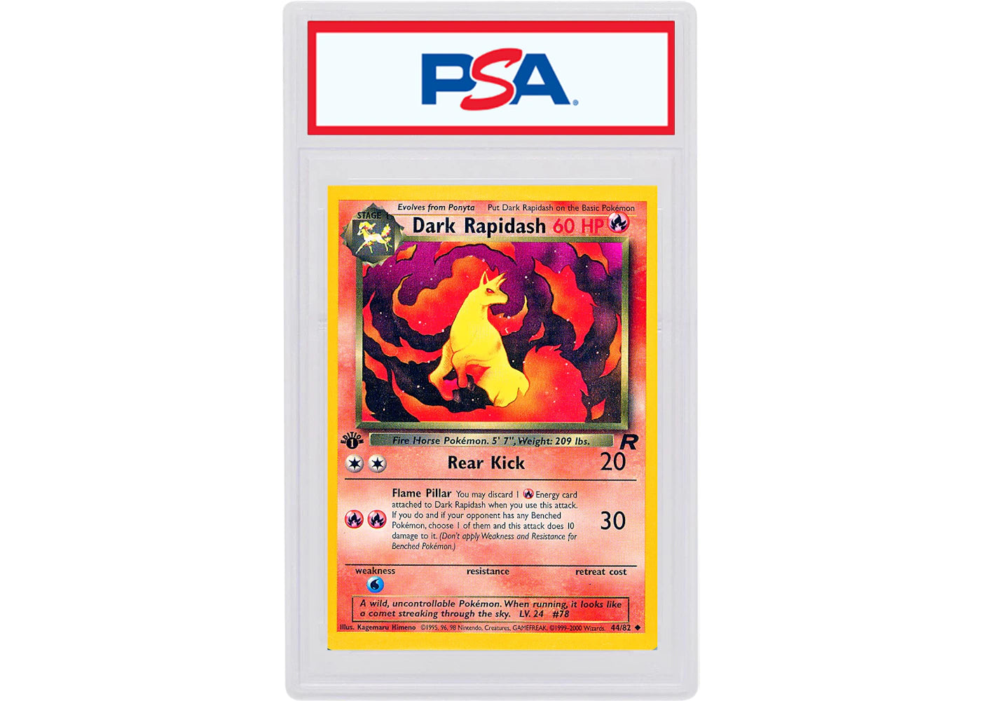 Dark Rapidash 2000 Pokemon TCG Team Rocket 1st Edition #44/82 (PSA or BGS Graded)