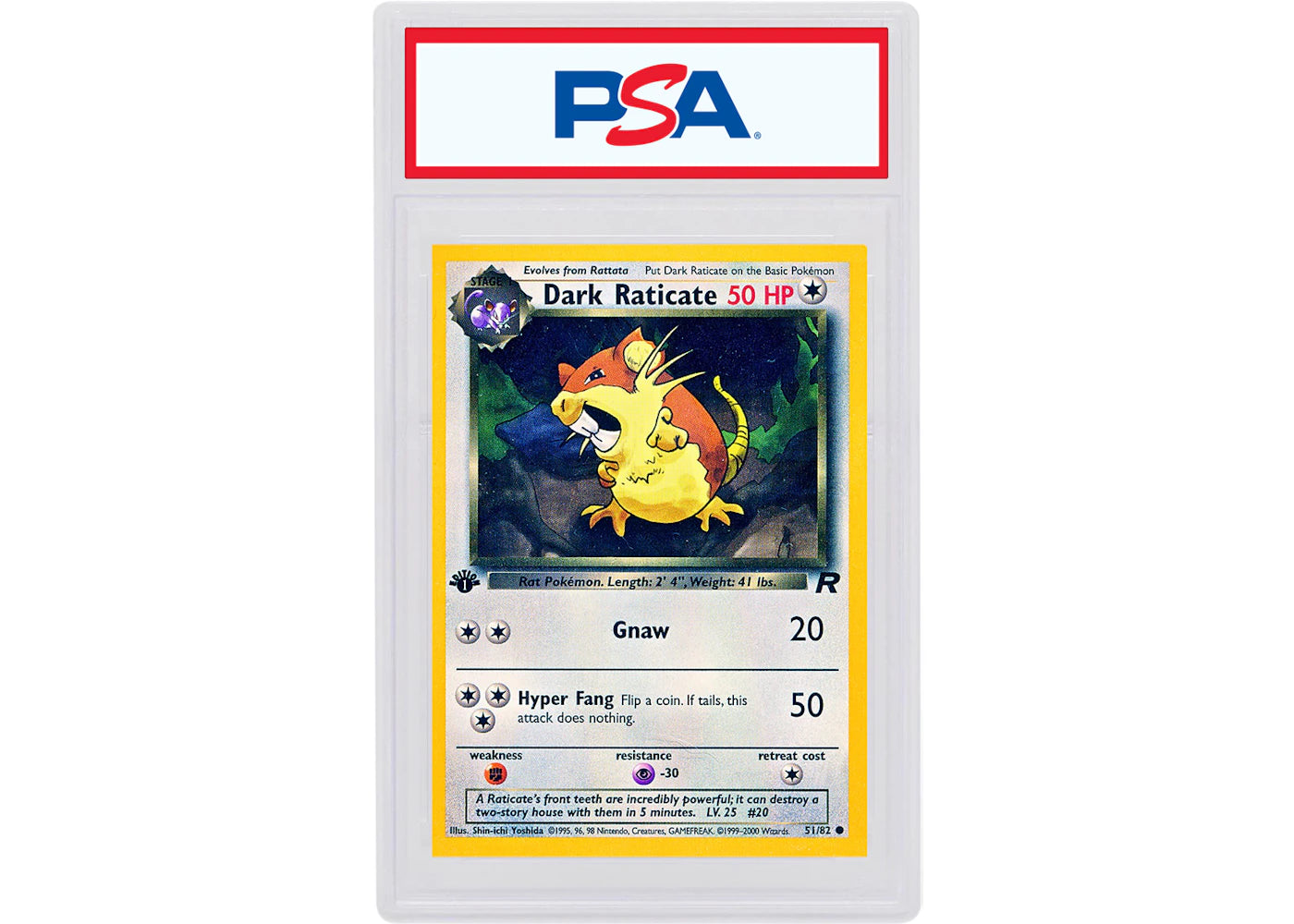 Dark Raticate 2000 Pokemon TCG Team Rocket 1st Edition #51/82 (PSA or BGS Graded)