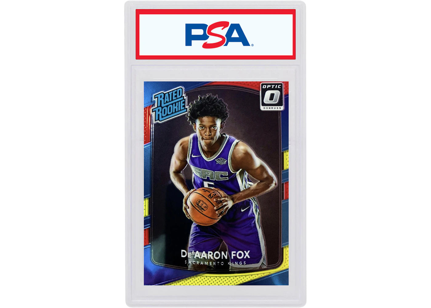 De'Aaron Fox 2017 Donruss Optic Rookie Red/Yellow #196 (PSA or BGS Graded)