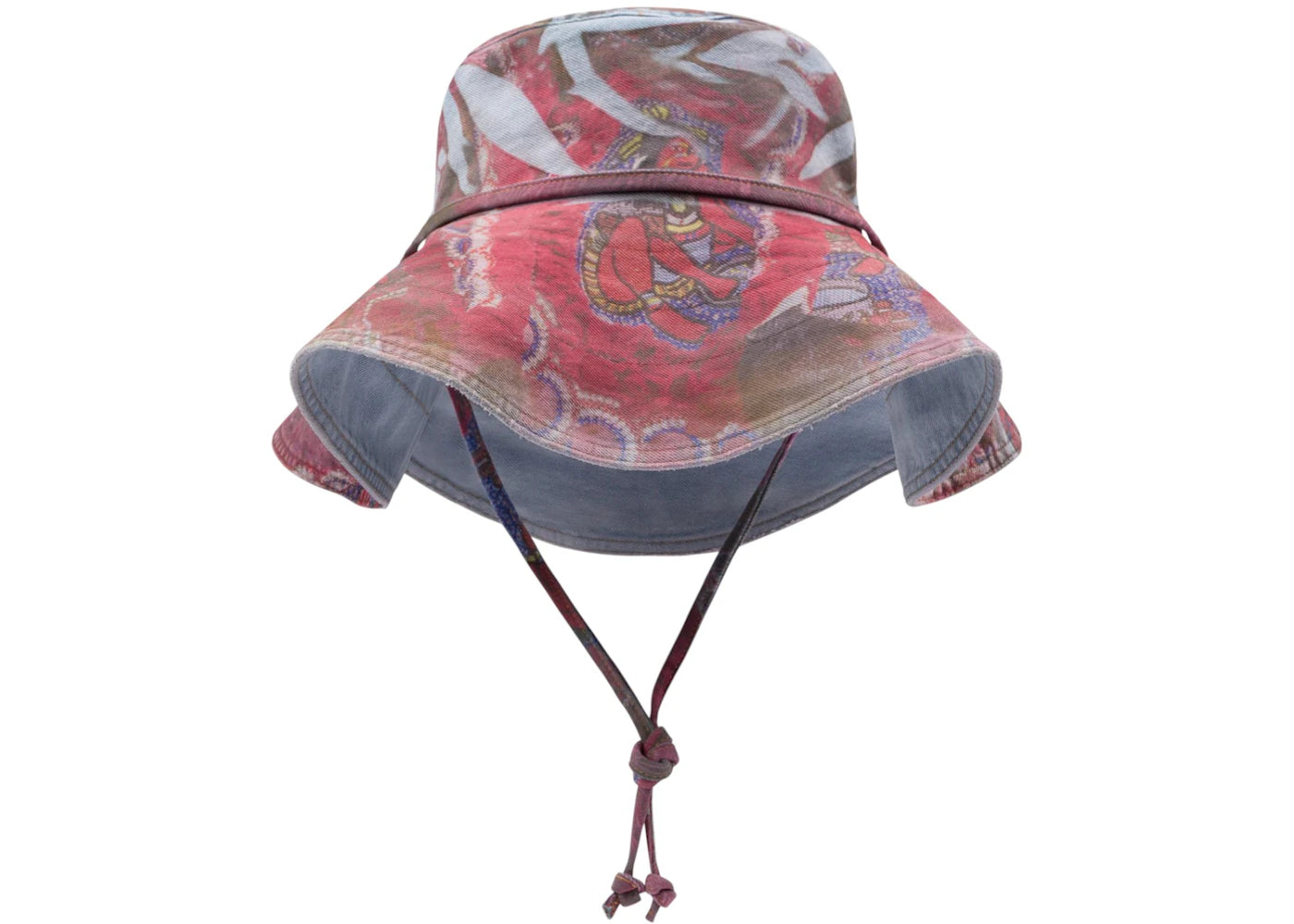 Denim Tears Big Chief Demond Denim Plantation Hat Red/Multicolor