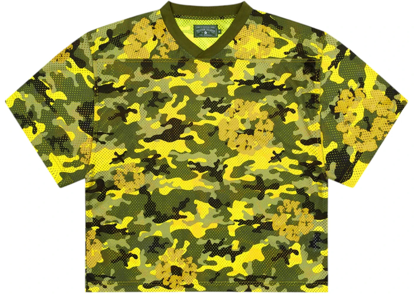 Denim Tears Camo Cotton Wreath Mesh Football Top Yellow