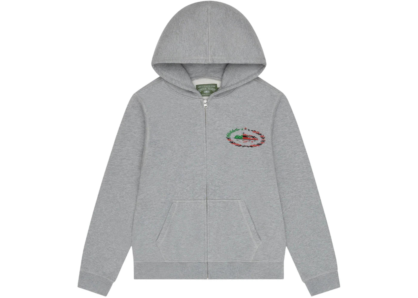 Denim Tears x Corteiz Royale Zip Hoodie Grey