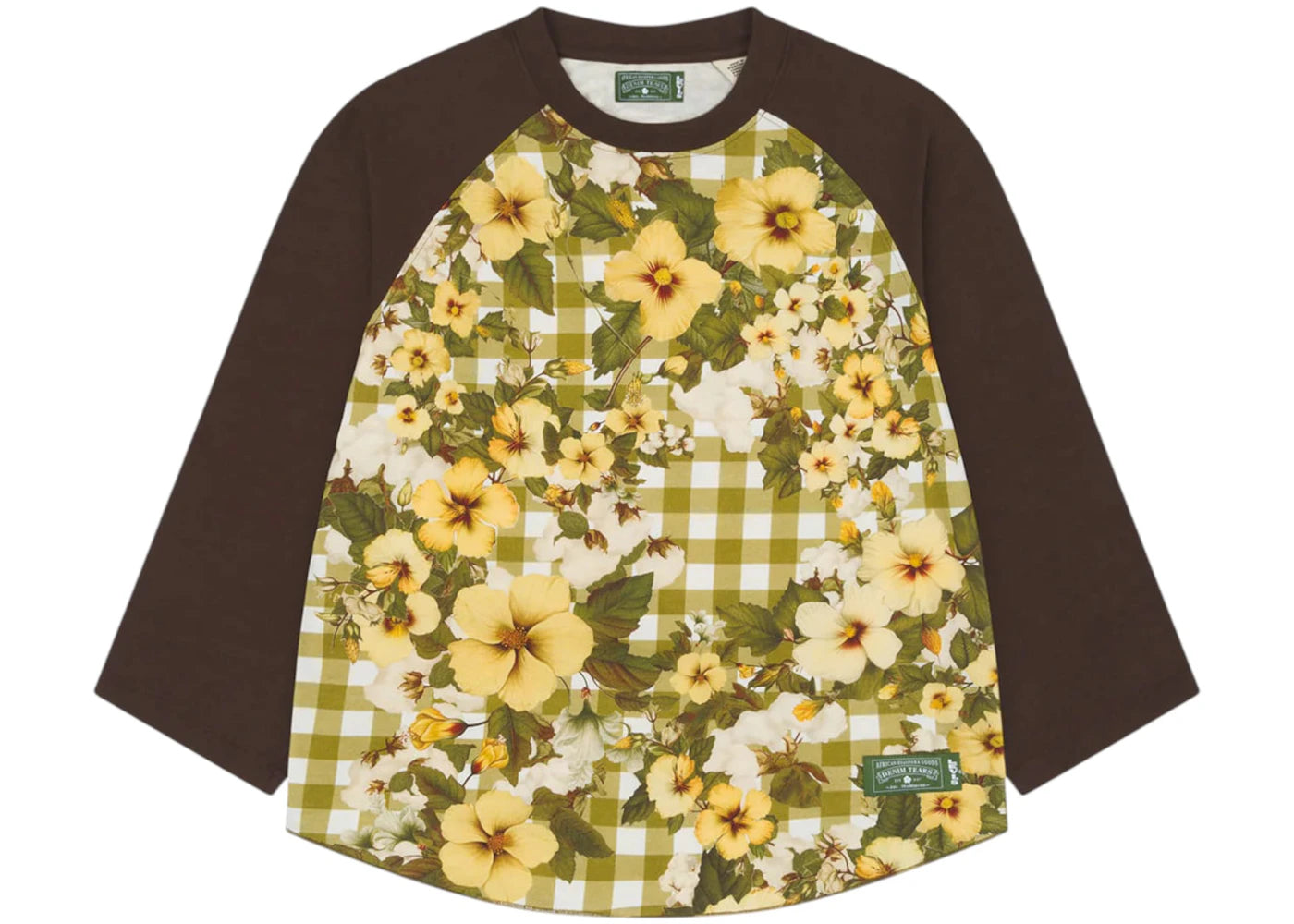 Denim Tears Cotton Gingham Baseball Tee Multicolor