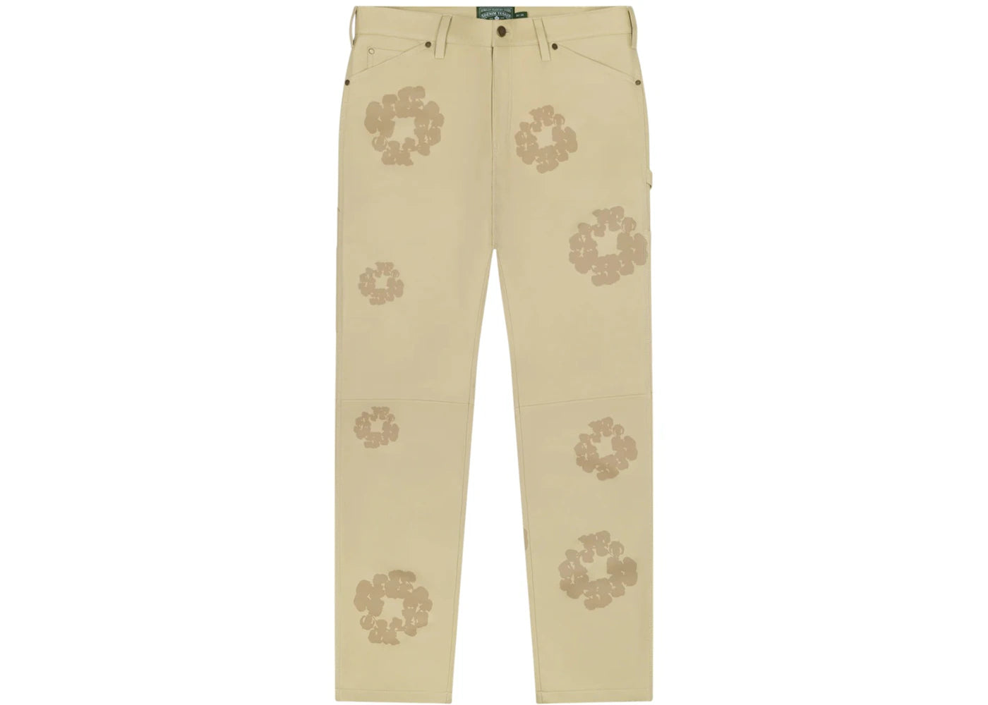 Denim Tears Cotton Wreath Leather Pants Beige