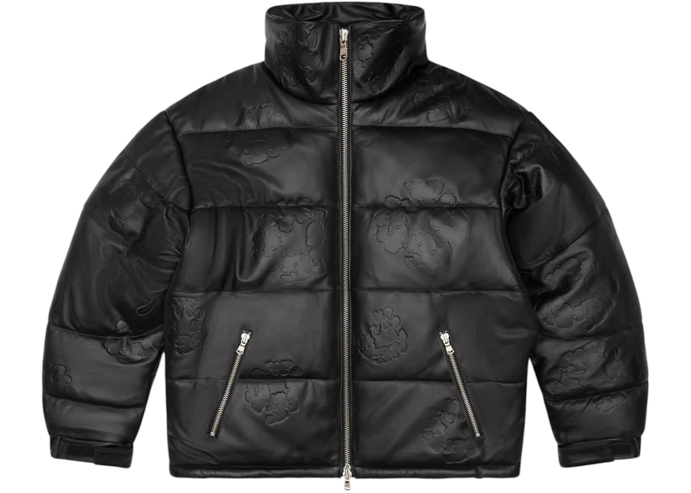 Denim Tears Embossed Leather Wreath Puffer Jacket Black