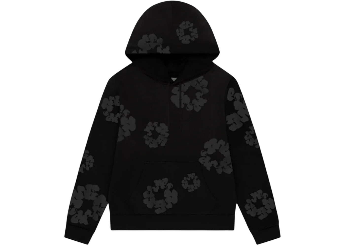 Denim Tears Faded Mono Cotton Wreath Hoodie Black