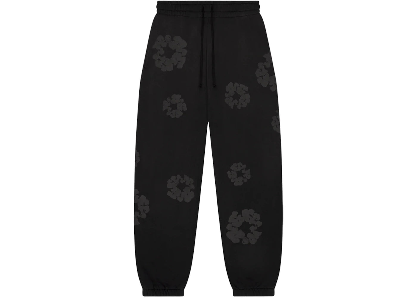 Denim Tears Faded Mono Cotton Wreath Sweatpant Black