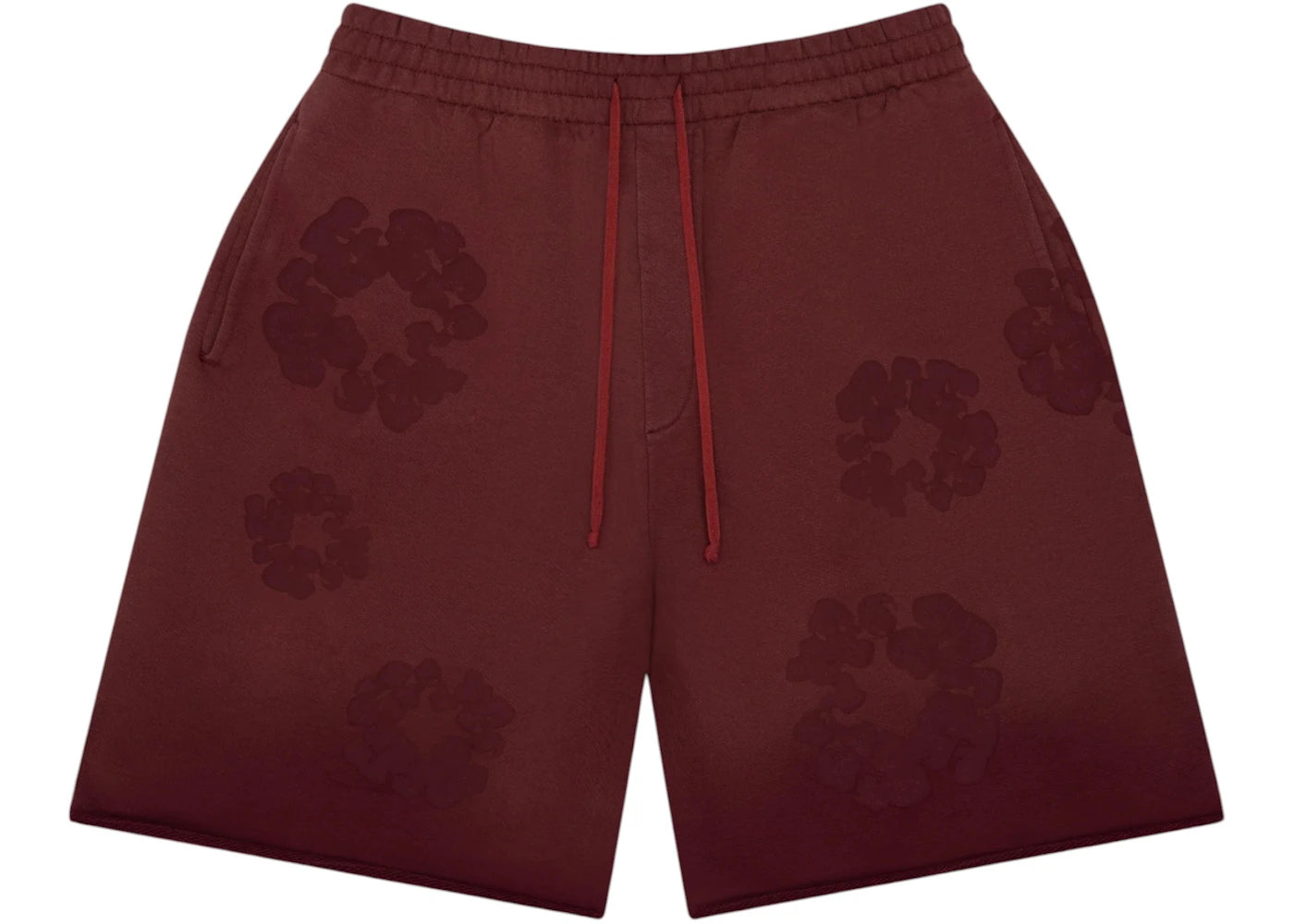 Denim Tears Faded Mono Cotton Wreath Sweatshorts Beet Root