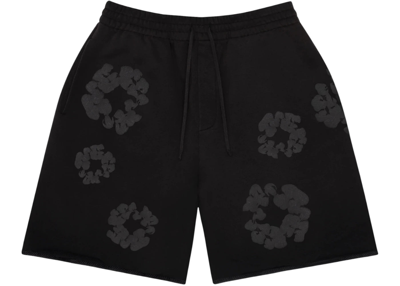 Denim Tears Faded Mono Cotton Wreath Sweatshorts Black